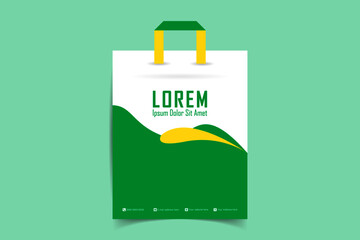 Shopping bag design template with paper bag. Hand holding Shopping bags. Black Friday. Vector illustration