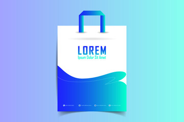 Shopping bag design template with paper bag. Hand holding Shopping bags. Black Friday. Vector illustration