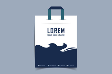 Shopping bag design template with paper bag. Hand holding Shopping bags. Black Friday. Vector illustration