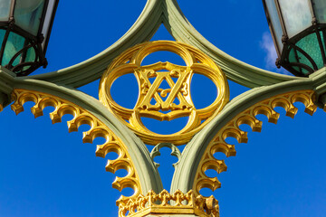 V&A initials on Westminister bridge  lamp