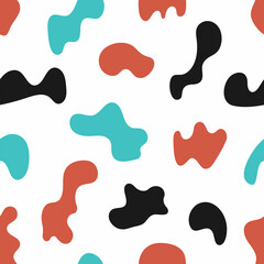 Seamless pattern with repetitive abstract shapes. Modern endless print. Simple vector illustration.