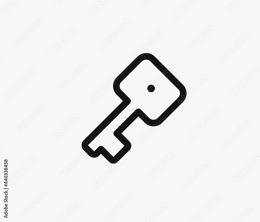Poster key vector icon. editable stroke. symbol in line art style for design, presentation, website or apps