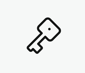 Key vector icon. Editable stroke. Symbol in Line Art Style for Design, Presentation, Website or Apps Elements, Logo. Pixel vector graphics - Vector