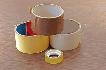 Duct tape packaging on table