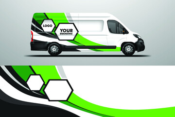 Car Wrap Van company design vector. Graphic background designs for vehicle livery .