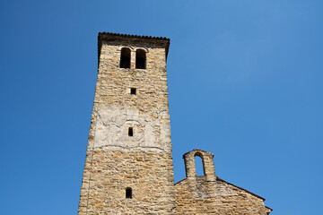 view of the church of St. Mary Assunta in the old Muggia archaeological park