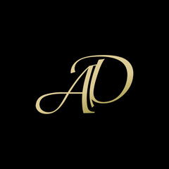 ad logo design vector icon luxury premium