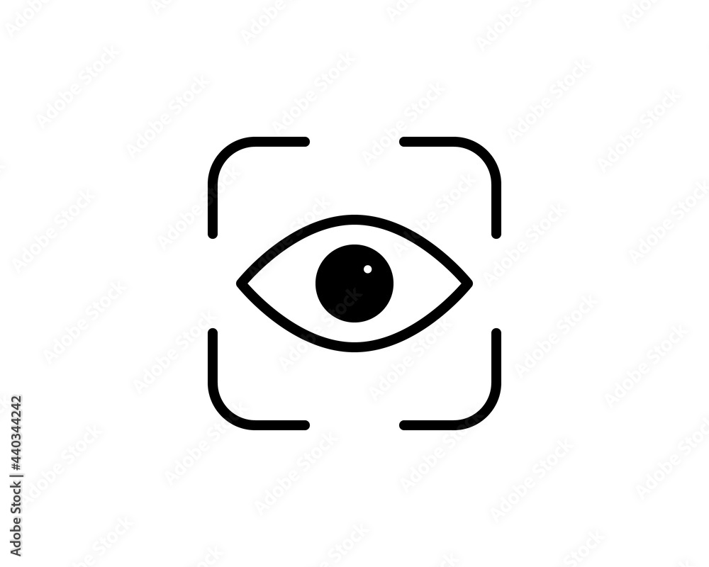 Poster eye scan vector icon, security check symbol. modern, simple flat vector illustration for web site or