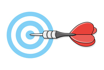 Dart arrow and target isolated