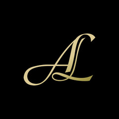 al logo design vector icon luxury premium - obrazy, fototapety, plakaty
