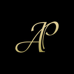 ap logo design vector icon luxury premium