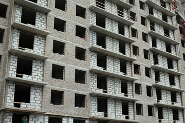 Construction of a multi-storey building.