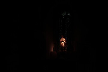 person in the dark