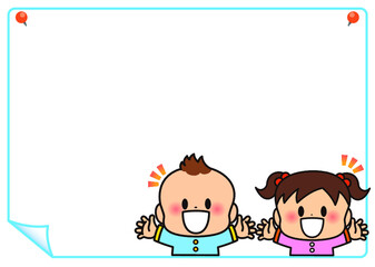 Naklejka premium ふきだし フレーム 赤ちゃん