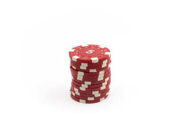poker chips isolated on white background 
