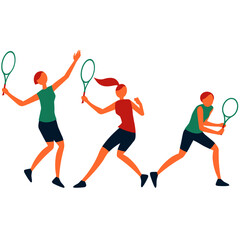 テニスをする女性