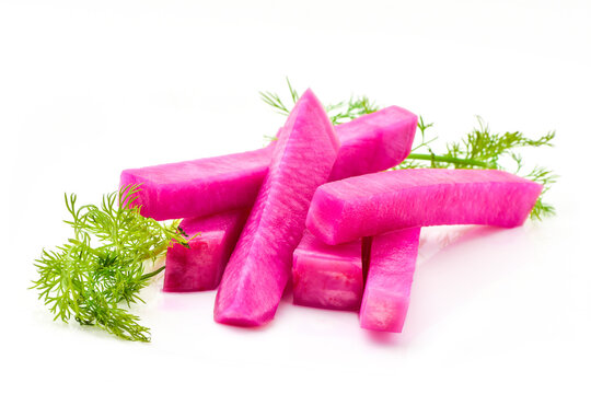 Pickle Turnips Isolated On White Background