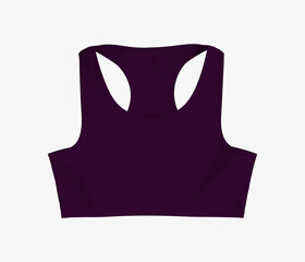 Women’s sports bra mockup in front view, design presentation for print, 3d illustration, 3d rendering