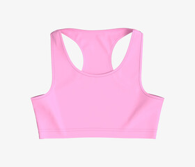 Women’s sports bra mockup in front and side views, design presentation for print, 3d illustration, 3d rendering