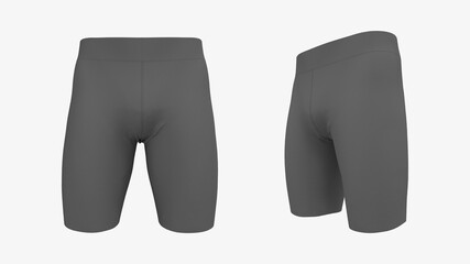 Waisted shorts mockup. 3d rendering, 3d illustration.