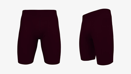 Waisted shorts mockup. 3d rendering, 3d illustration.