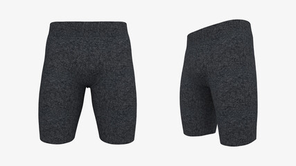 Waisted shorts mockup. 3d rendering, 3d illustration.