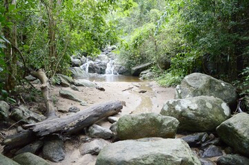 chantathen waterfall in Bang Phra, Sriracha, Chonburi, Thailand.