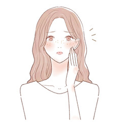 そばかすを気にする女性