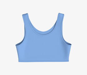 Women’s sports bra mockup in front view, design presentation for print, 3d illustration, 3d rendering