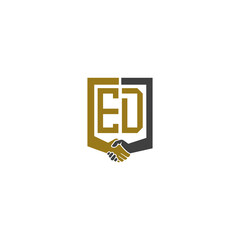 ed  logo hand deal design vector icon	
