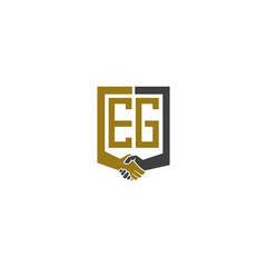 eg logo hand deal design vector icon	
