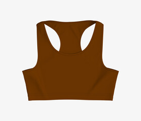 Women’s sports bra mockup in front and side views, design presentation for print, 3d illustration, 3d rendering