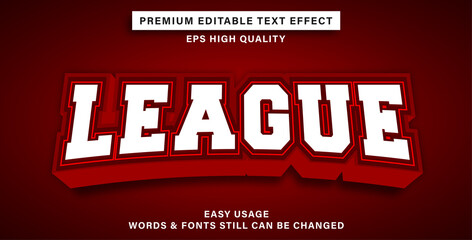 Editable text effect league