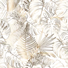 Abwaschbare Fototapete Tropische Blätter Nahtloser Dschungelhintergrund