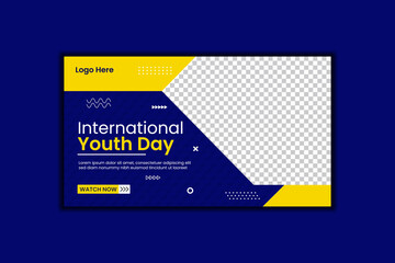International Youth Day Youtube Thumbnail Template Design and Web Banner