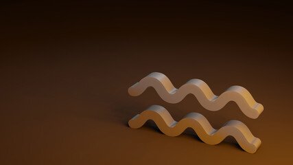 zodiac symbol AQUARIUS signs 3D rendering