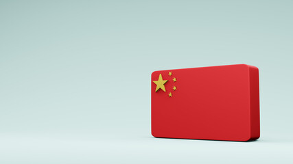 China square flag 3d rendering