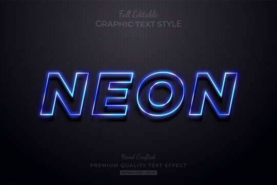 Neon Blue Editable Text Effect Font Style