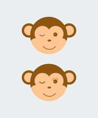 Fototapeta premium funny monkey icon vector