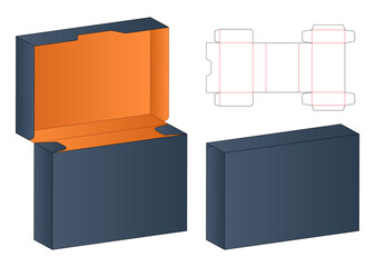 Box packaging die cut template design. 3d mock-up