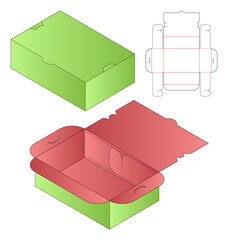 Box packaging die cut template design. 3d mock-up