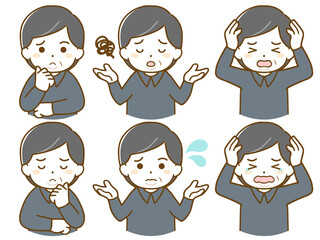 太った中年男性の困った表情