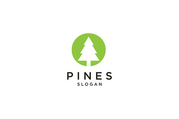 initial letter O with Hemlock, Evergreen, Pines, Spruce, Cedar trees logo design template