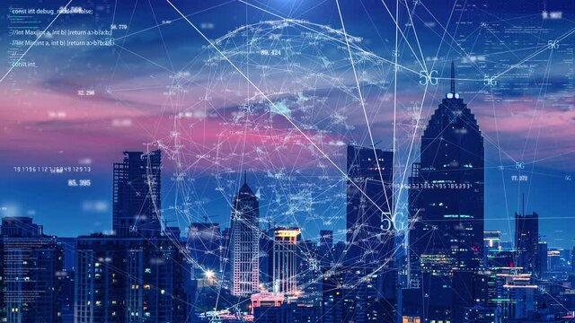 Technology city covered by 5g signal