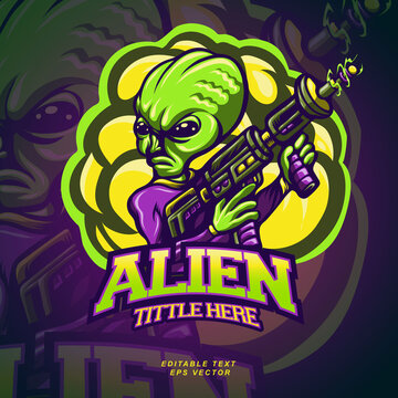 alien army mascot vector illustration