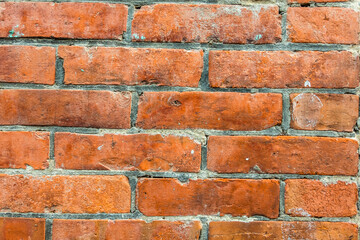 dirty red bricks wall