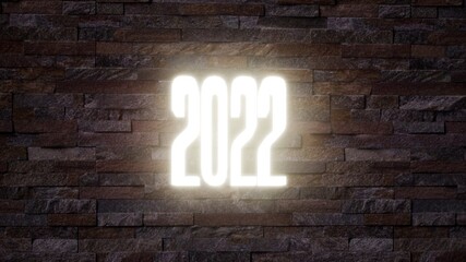 neon light 2022 text