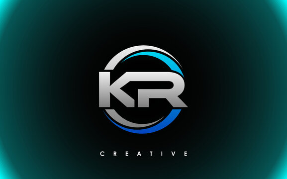 KR Letter Initial Logo Design Template Vector Illustration