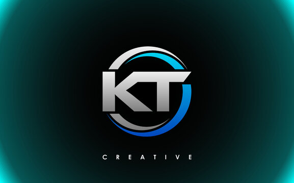 KT Letter Initial Logo Design Template Vector Illustration
