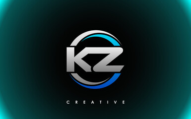KZ Letter Initial Logo Design Template Vector Illustration